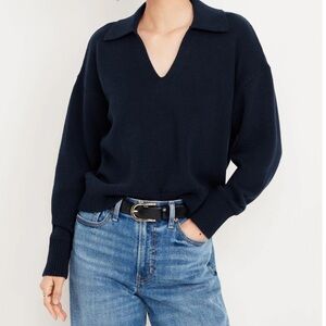 NWT Old Navy Women's V-Neck Sweater, Navy, M-Tall